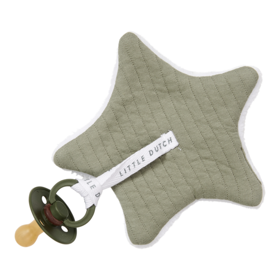 Baby Stern-Schnullertuch  - Pure Olive