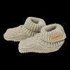 Bild von Gestrickte Babyschuhe Olive - grösse 2