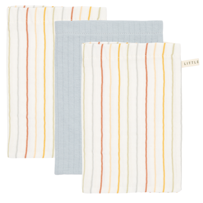 Bild von Waschhandschuhe Set Vintage Sunny Stripes/Pure Soft Blue