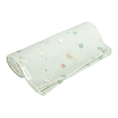 Bild von Swaddle 120 x 120 muslin Little Farm