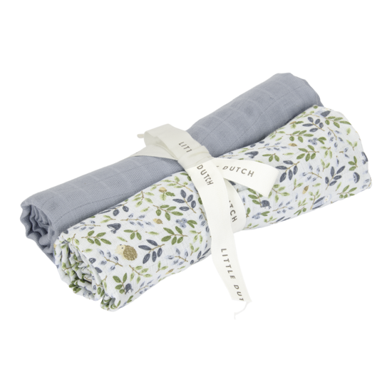 Bild von Swaddles muslin 70 x 70 cm Forest Adventure & Denim Blue