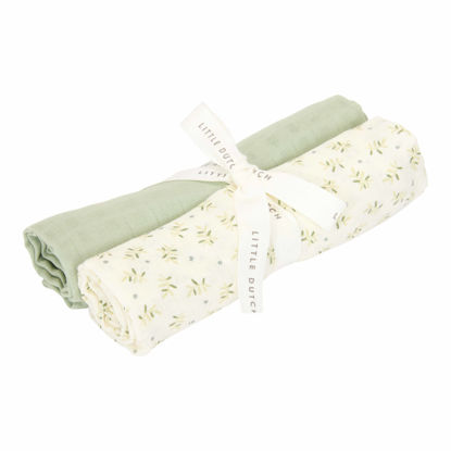 Bild von Swaddles muslin 70 x 70 cm Blauberry Leaves & Sage