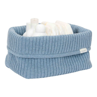 Bild von Aufgewahrungsbox gestrickt gross Pure Denim Blau