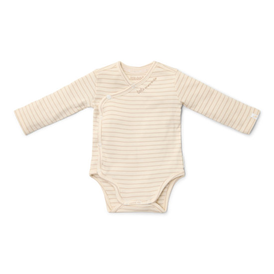 Bild von Wickelbody langärmligSoft Beige Stripe - 62