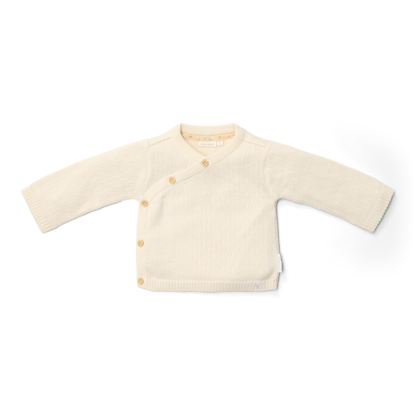 Bild von Wickel Cardigan gestrickt Off White - 50