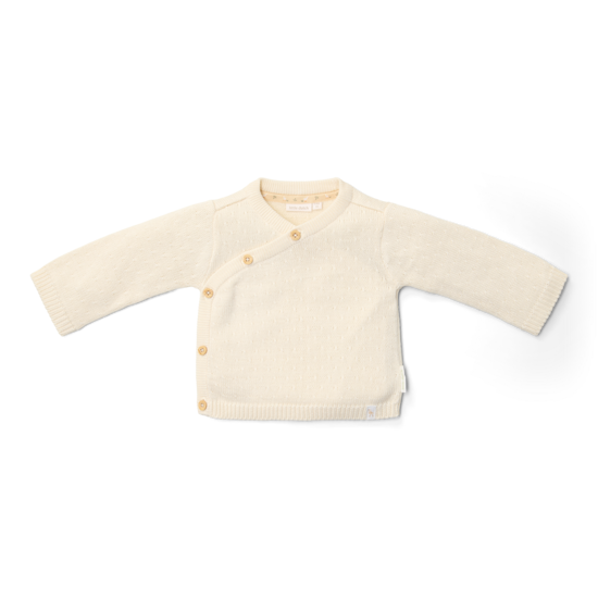 Bild von Wickel Cardigan gestrickt Off White - 68