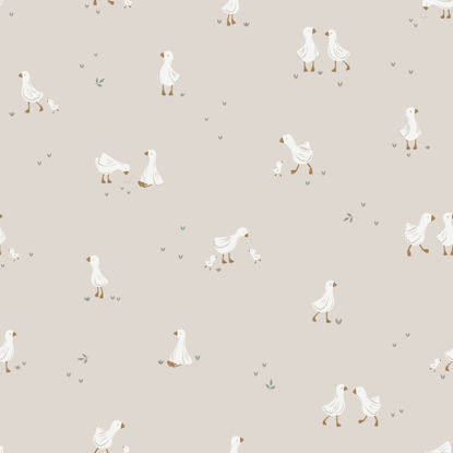 Bild von Vlies-Tapete – Weiß – Kleine Gans