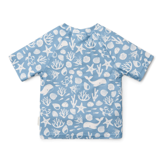 Bild von Rashguard mit kurzen Ärmeln Sea Life Ocean Blue - 86/92