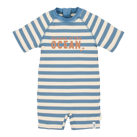 Bild von Short Sleeve Swimsuit Ocean Blue Stripes - 86/92