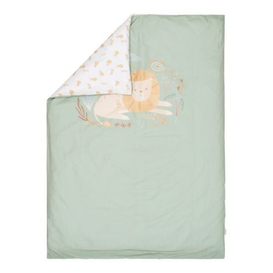 Bild von Babybett-Bettbezug - Grün - Safari Leo