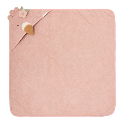 Bild von Badetuch mit Kapuze Flamingo - Rosa - 75x75 cm