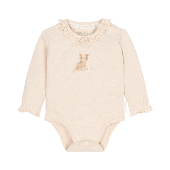 Bild von Newborn NOOS Safari Freunde Wickelbody lange Ärmel Vanilla melee 68