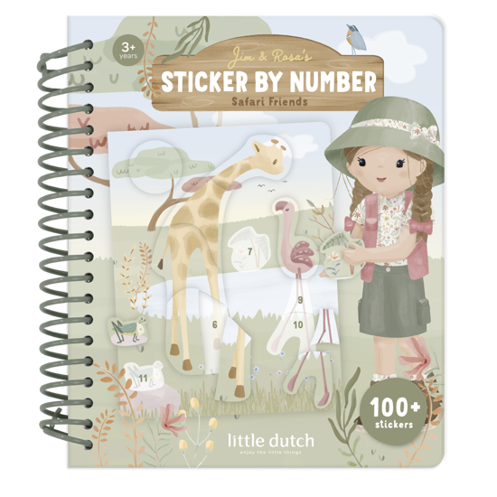 Bild von Stickerbuch Zahlen Safari Rosa